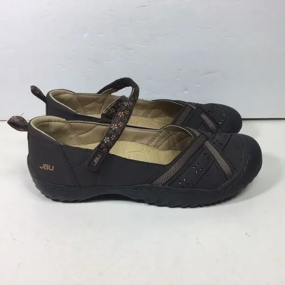 JBU Shoes‎ Womens 8 M Copenhagen Mary Jane Brown Comfort Hook & Loop Round - Picture 3 of 8